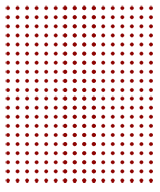 Pattern of evenly spaced red dots on a white background, forming a grid